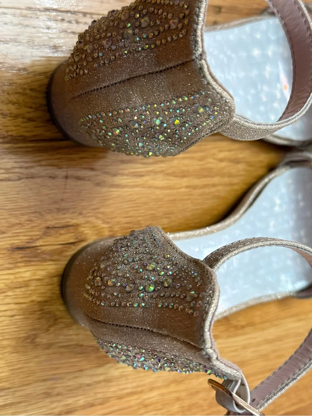 Girls Rhinestone Ankle-Strap Sandals